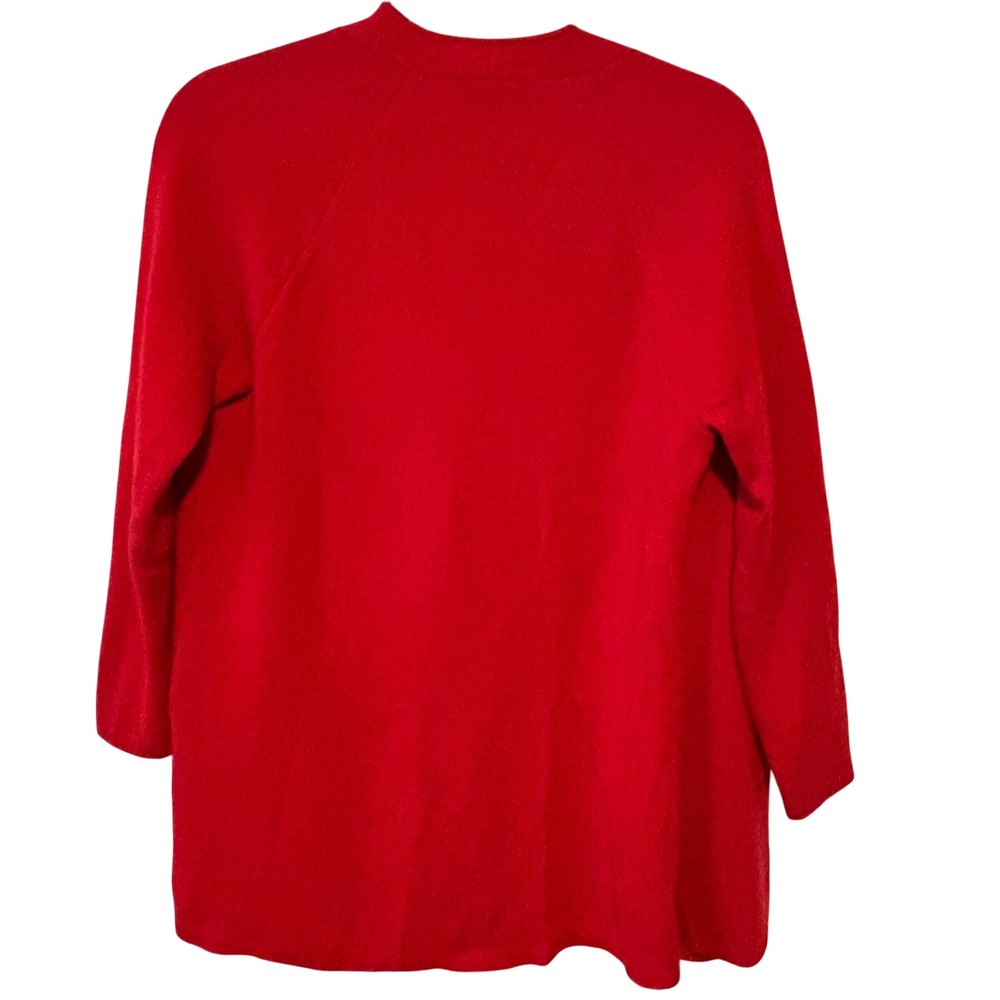 Talbots Women's Holiday Red 100% Merino Wool Coatagan in Size 2X - Picture 2 of 12